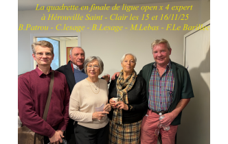 La quadrette de Bernadette Lesage. Absent sur la photo Daniel Girard en vacances.